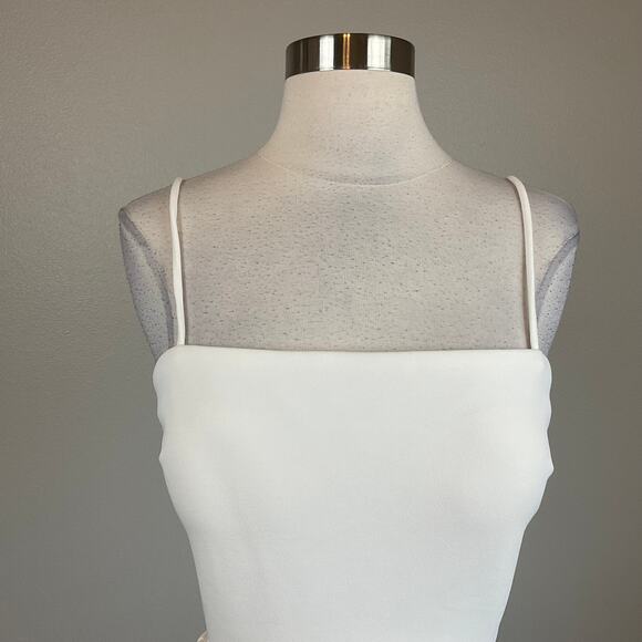 White Cut Out Sleeveless Column Evening Gown Size 8 Formal Dress by AQUA - Picture 7 of 11